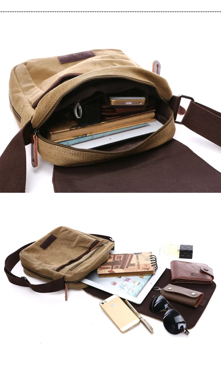 Fashion Solid Vintage Canvas Messenger Satchel Bags Buckle Casual Portable Shoulder Bag Korean Trend Simple Pack For Men 2020