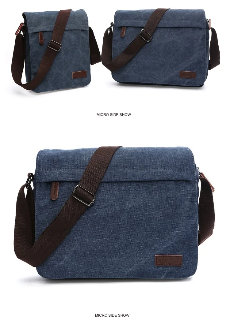Fashion Solid Vintage Canvas Messenger Satchel Bags Buckle Casual Portable Shoulder Bag Korean Trend Simple Pack For Men 2020