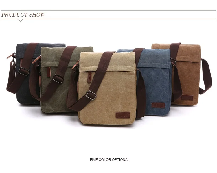 Fashion Solid Vintage Canvas Messenger Satchel Bags Buckle Casual Portable Shoulder Bag Korean Trend Simple Pack For Men 2020
