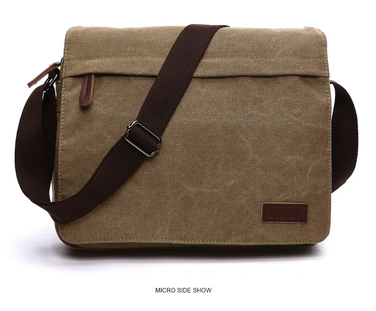 Fashion Solid Vintage Canvas Messenger Satchel Bags Buckle Casual Portable Shoulder Bag Korean Trend Simple Pack For Men 2020