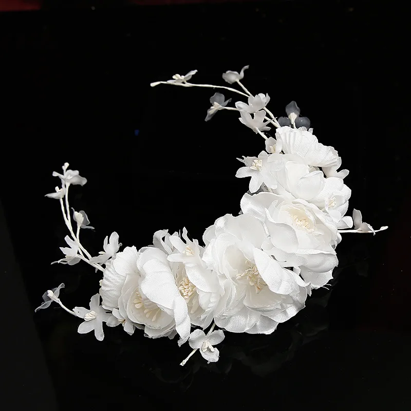 Yarn Silk Flower Head wear bride headdress women girls hairbands bridal hair Accessories