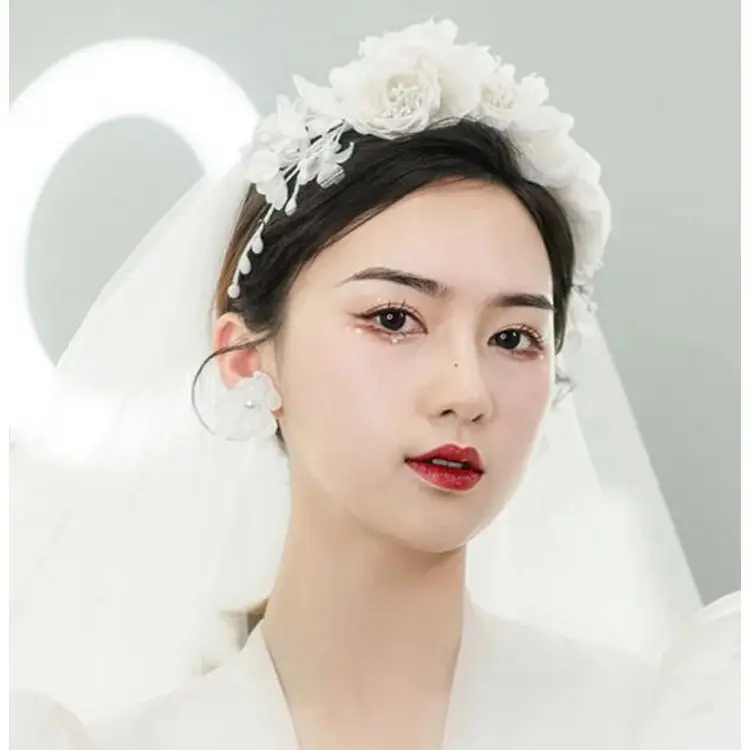 Yarn Silk Flower Head wear bride headdress women girls hairbands bridal hair Accessories