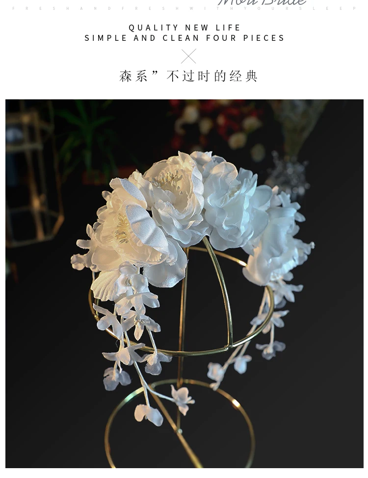 Yarn Silk Flower Head wear bride headdress women girls hairbands bridal hair Accessories