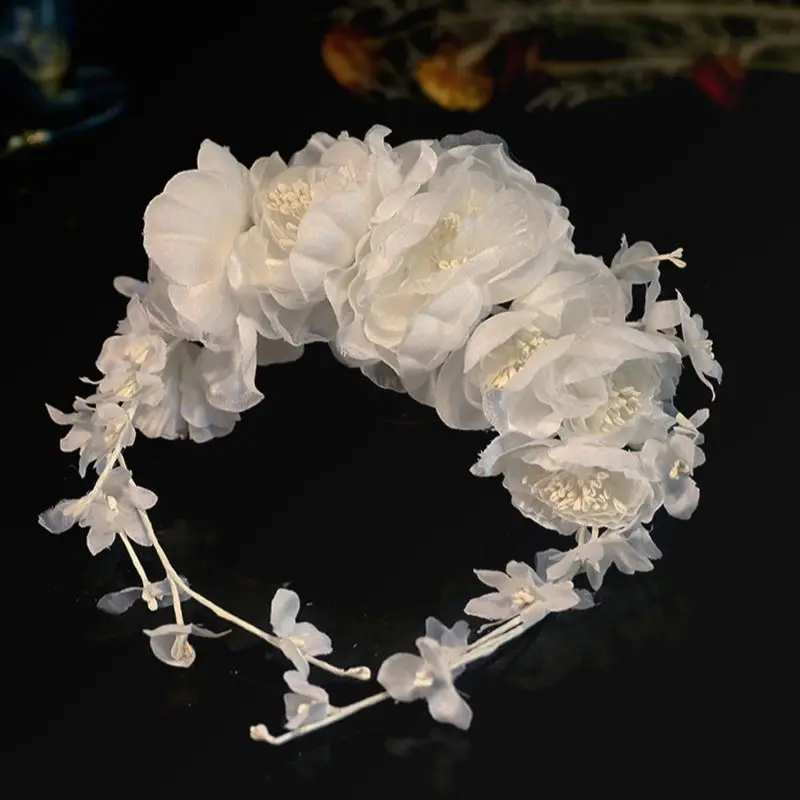 Yarn Silk Flower Head wear bride headdress women girls hairbands bridal hair Accessories
