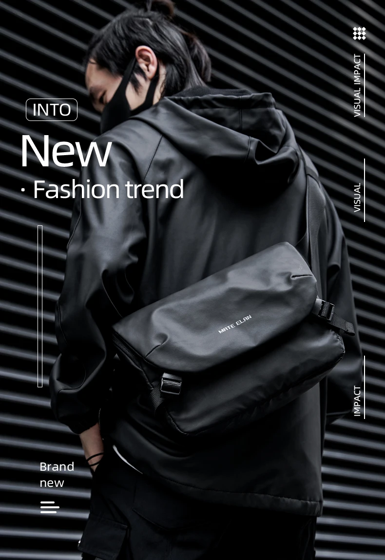 MOYYI Urban Business Flip Laptop Messenger Bag for Men Waterproof Traveling Sling Crossbody Bag Thin Shoulder School Book Bag