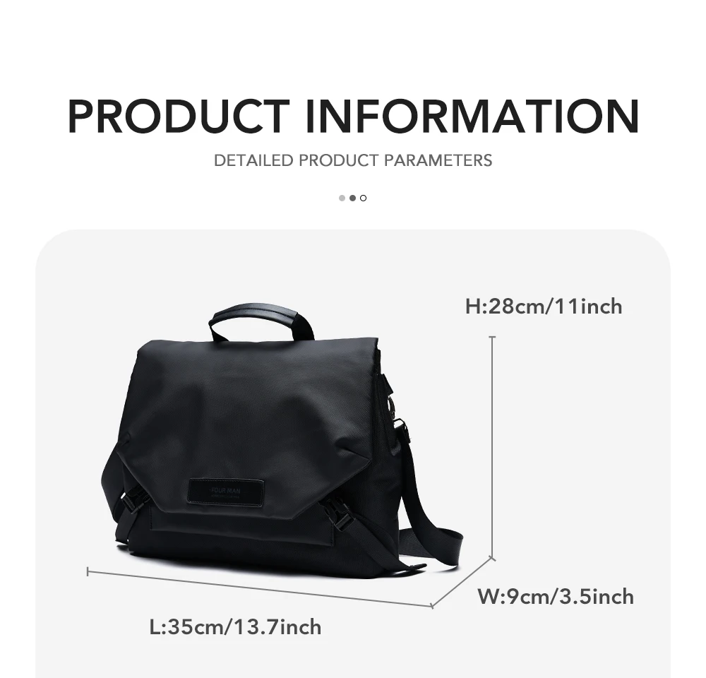 MOYYI Urban Business Flip Laptop Messenger Bag for Men Waterproof Traveling Sling Crossbody Bag Thin Shoulder School Book Bag