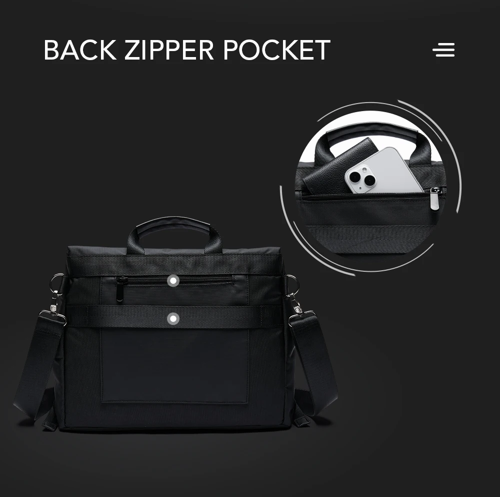 MOYYI Urban Business Flip Laptop Messenger Bag for Men Waterproof Traveling Sling Crossbody Bag Thin Shoulder School Book Bag