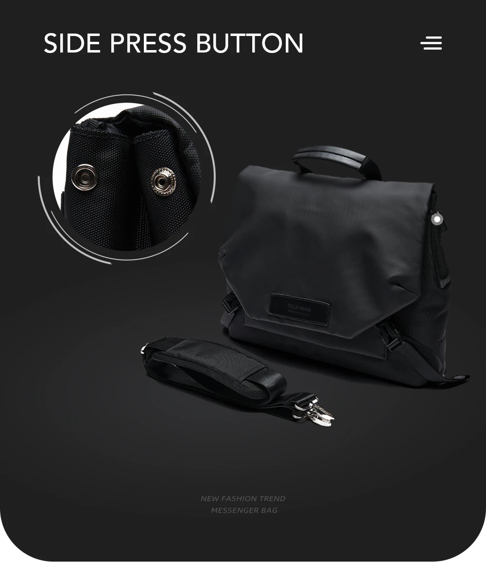 MOYYI Urban Business Flip Laptop Messenger Bag for Men Waterproof Traveling Sling Crossbody Bag Thin Shoulder School Book Bag