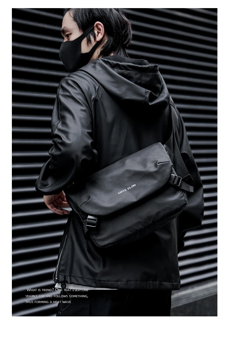MOYYI Urban Business Flip Laptop Messenger Bag for Men Waterproof Traveling Sling Crossbody Bag Thin Shoulder School Book Bag