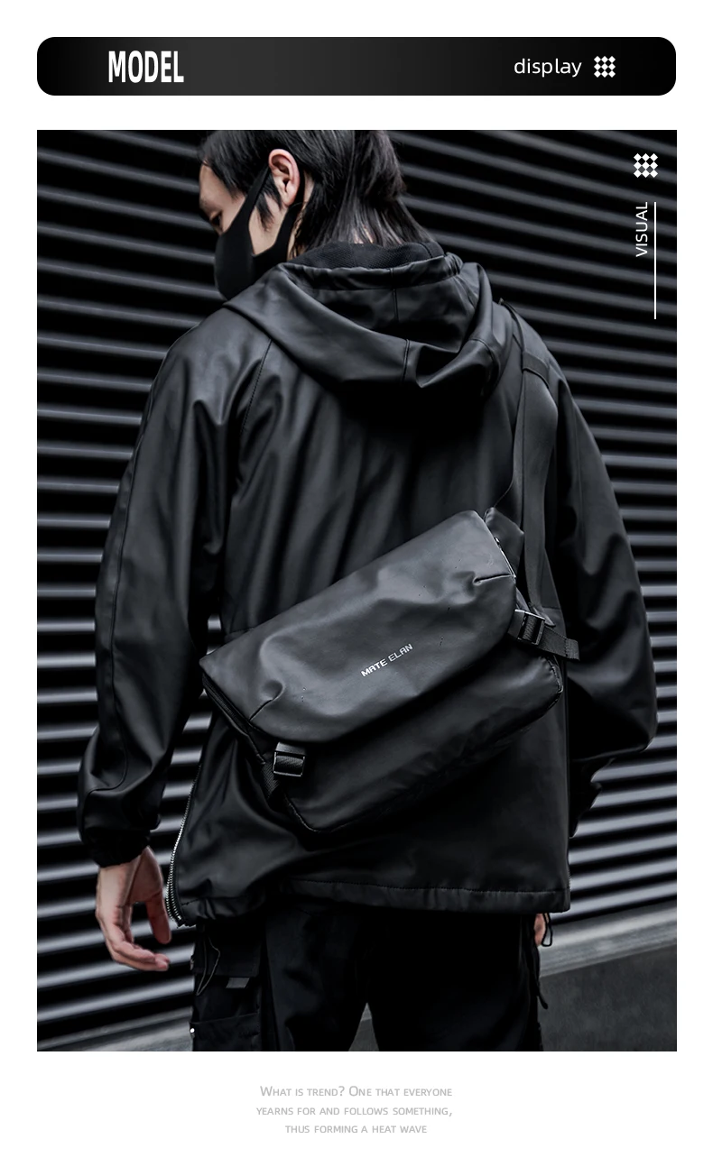 MOYYI Urban Business Flip Laptop Messenger Bag for Men Waterproof Traveling Sling Crossbody Bag Thin Shoulder School Book Bag