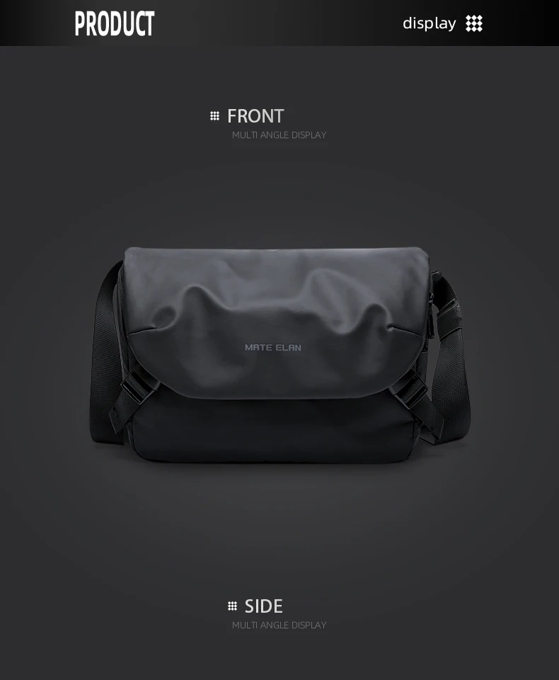 MOYYI Urban Business Flip Laptop Messenger Bag for Men Waterproof Traveling Sling Crossbody Bag Thin Shoulder School Book Bag