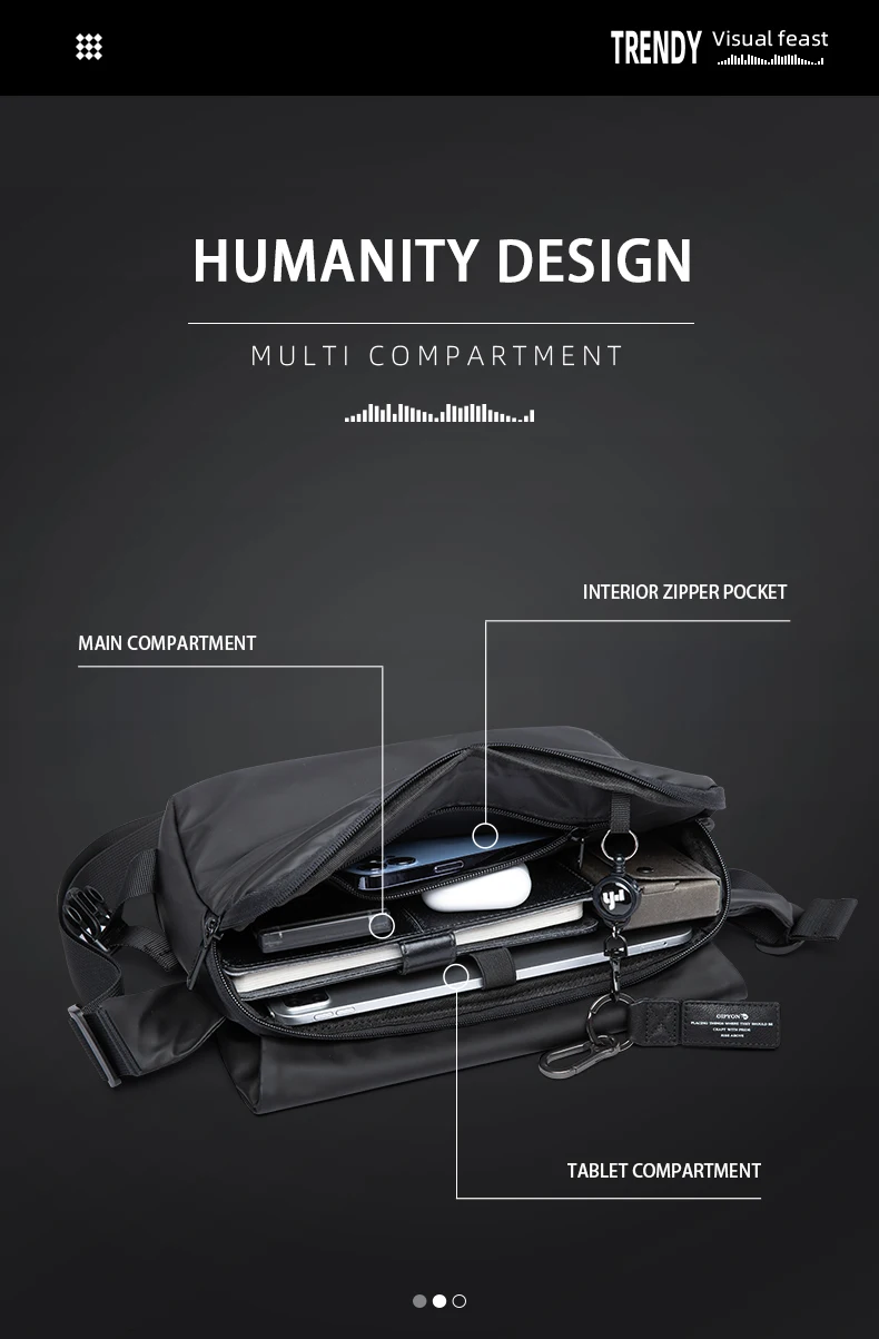 MOYYI Urban Business Flip Laptop Messenger Bag for Men Waterproof Traveling Sling Crossbody Bag Thin Shoulder School Book Bag