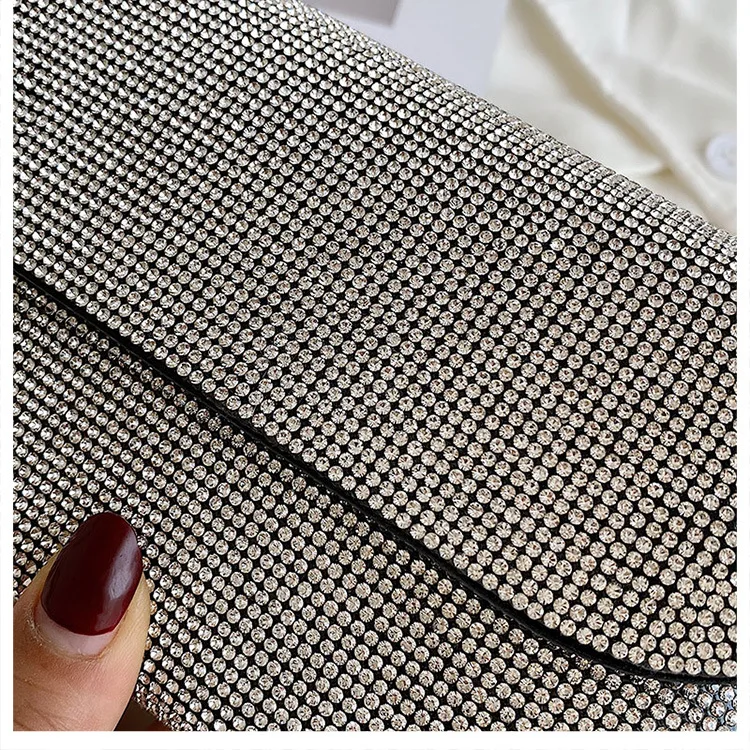 JIOMAY New Rhinestone Bag for Women Shiny Mini Silver Clutch Bag Girls Chain Crossbody Bag Wholesals Items For Small Business