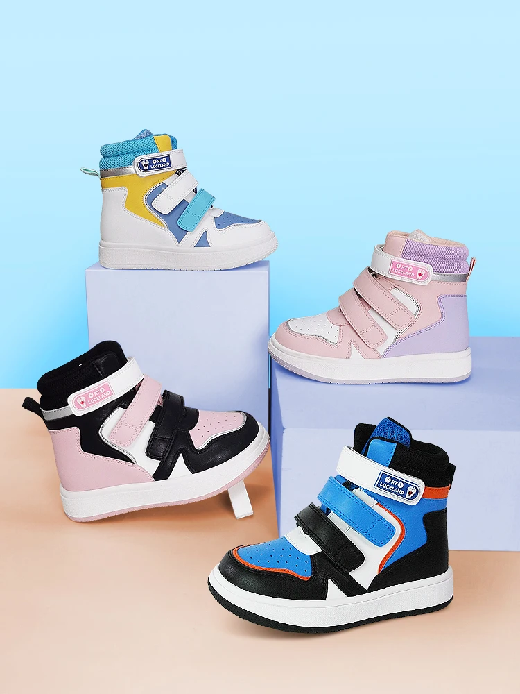 Ortoluckland Children Casual Shoes Kids Orthopedic Leather Sneaker Boys Girls Sporty School Tennis Winter Spring Boots 3to 14Age