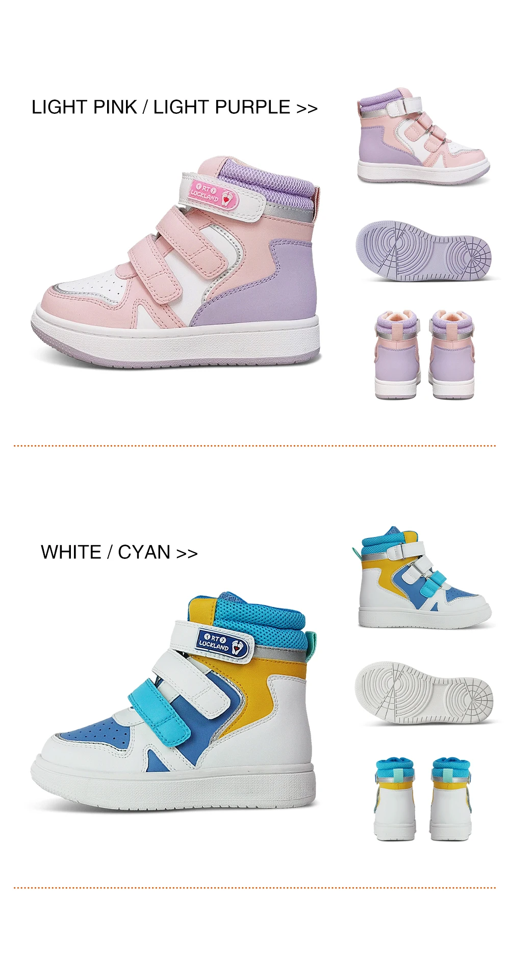 Ortoluckland Children Casual Shoes Kids Orthopedic Leather Sneaker Boys Girls Sporty School Tennis Winter Spring Boots 3to 14Age