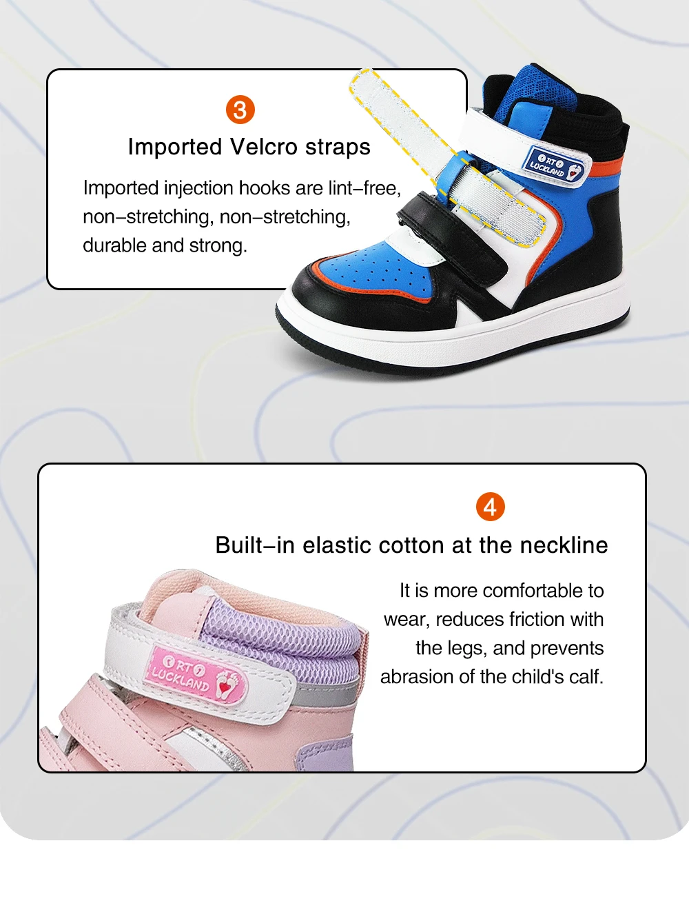 Ortoluckland Children Casual Shoes Kids Orthopedic Leather Sneaker Boys Girls Sporty School Tennis Winter Spring Boots 3to 14Age