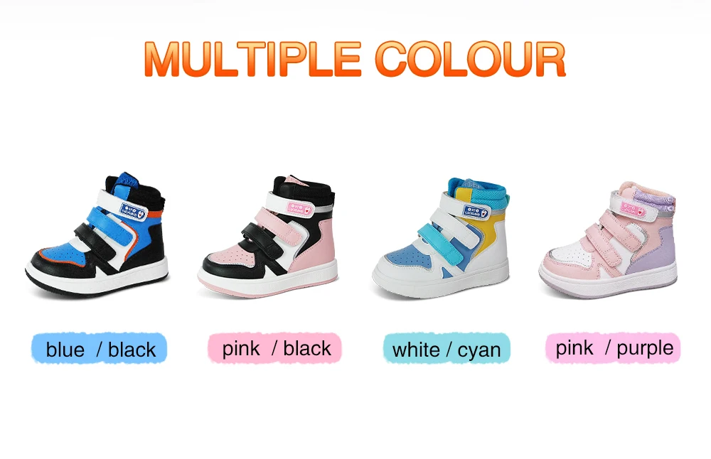 Ortoluckland Children Casual Shoes Kids Orthopedic Leather Sneaker Boys Girls Sporty School Tennis Winter Spring Boots 3to 14Age