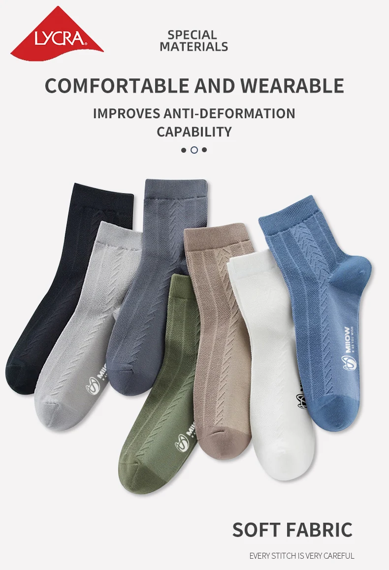 MiiOW 5 Pairs/Lot Cotton Socks Men's Casual Dress Socks Printing Winter Warm Long Male High Quality Colorful Socks For Man Gift