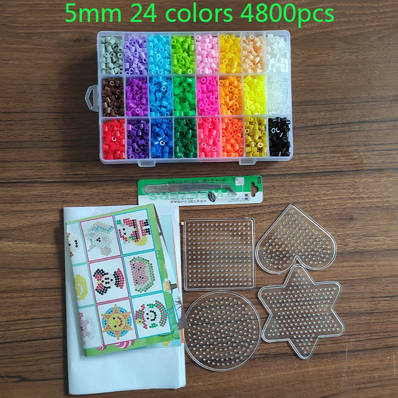 72/48 Colors Box Set Hama Beads Toy 2.6/5mm Perler Educational Kids 3D Puzzles DIY Toys Fuse Beads Pegboard Sheets Ironing Paper
