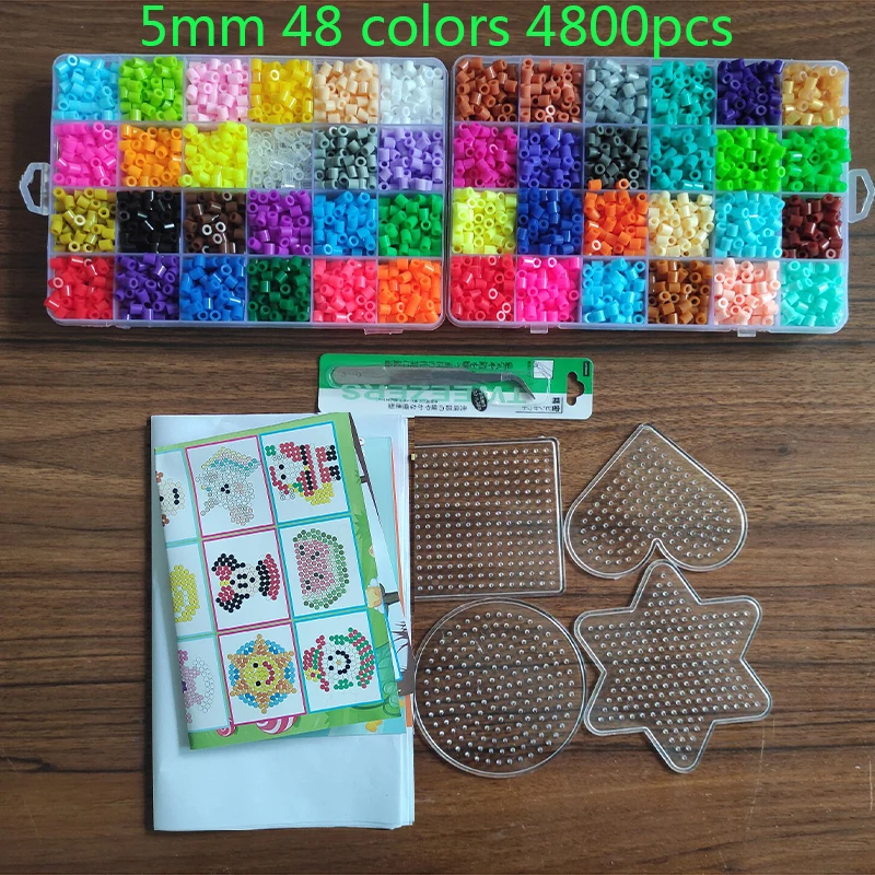 72/48 Colors Box Set Hama Beads Toy 2.6/5mm Perler Educational Kids 3D Puzzles DIY Toys Fuse Beads Pegboard Sheets Ironing Paper