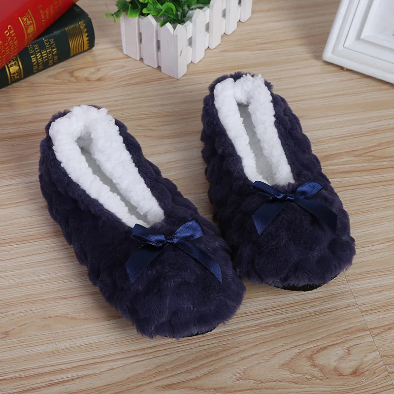 Home Fuzzy Slipper Women Winter Fur Warm Plush Non Slip Grip Indoor Fluffy Lazy Female Mouse Ears Floor Shoe Sneaker Living Room