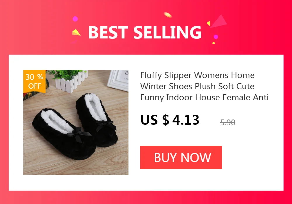 Home Fuzzy Slipper Women Winter Fur Warm Plush Non Slip Grip Indoor Fluffy Lazy Female Mouse Ears Floor Shoe Sneaker Living Room