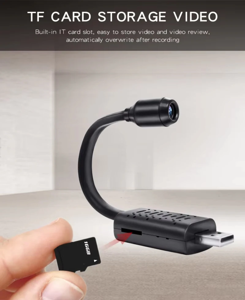 Mini 4K USB WiFi Surveillance Camera Flexible Lens Cable Motion Detection Video Recorder Portable Security Monitoring Camcorder