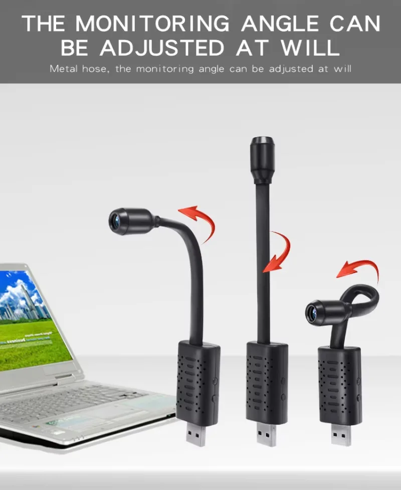 Mini 4K USB WiFi Surveillance Camera Flexible Lens Cable Motion Detection Video Recorder Portable Security Monitoring Camcorder