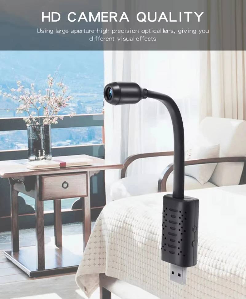 Mini 4K USB WiFi Surveillance Camera Flexible Lens Cable Motion Detection Video Recorder Portable Security Monitoring Camcorder
