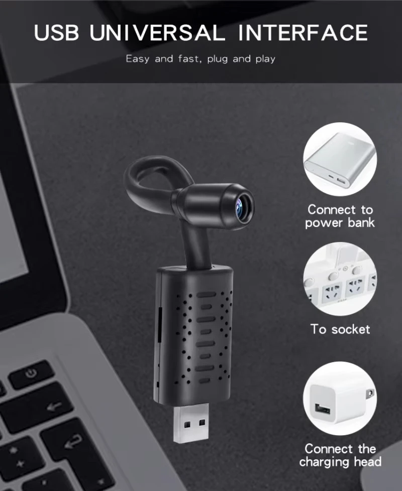 Mini 4K USB WiFi Surveillance Camera Flexible Lens Cable Motion Detection Video Recorder Portable Security Monitoring Camcorder