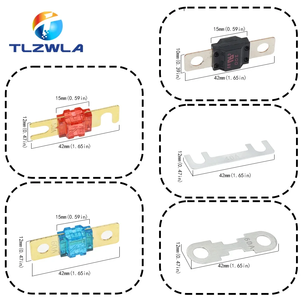1Set Auto fuse Flat Plate Type 32V Fork Type Bolt Battery Fuse Car Modification Stand 30A-100A Fuse Box