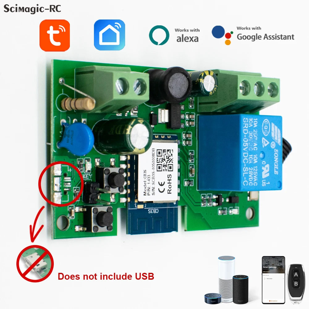 Tuya Smart Life wifi switch DC 12v 24v 220v Inching/Self-Locking wireless Relay Smart home Automation door access remote control