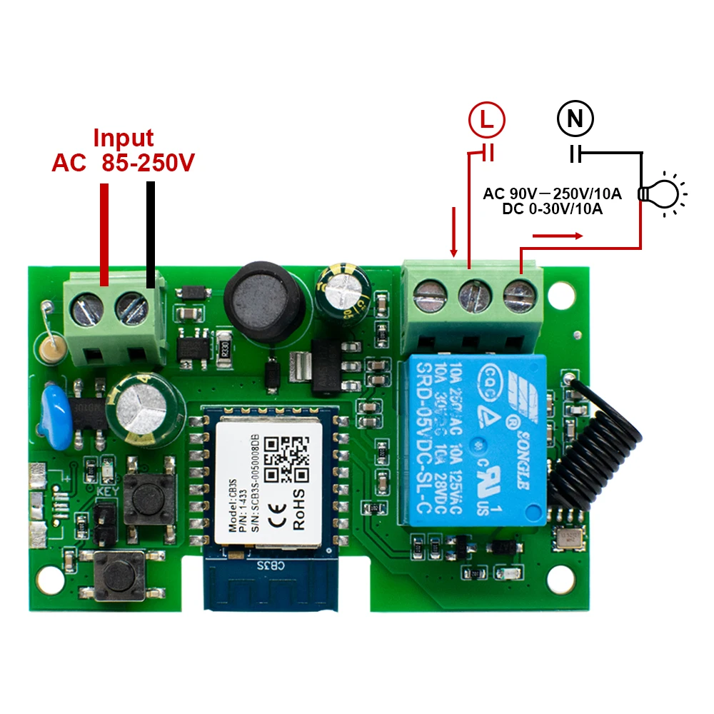 Tuya Smart Life wifi switch DC 12v 24v 220v Inching/Self-Locking wireless Relay Smart home Automation door access remote control