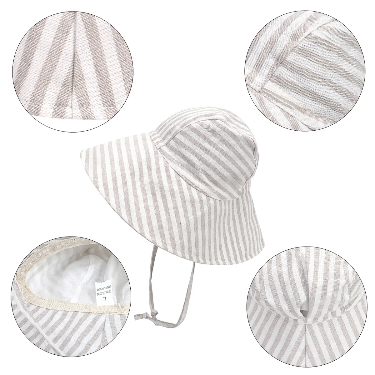Big Brim Baby Sun Hat Summer Spring Kids Bucket Hat for Girls Boys Cotton Linen Children Cap Beach Travel Kids Hats Caps 2M-4Y