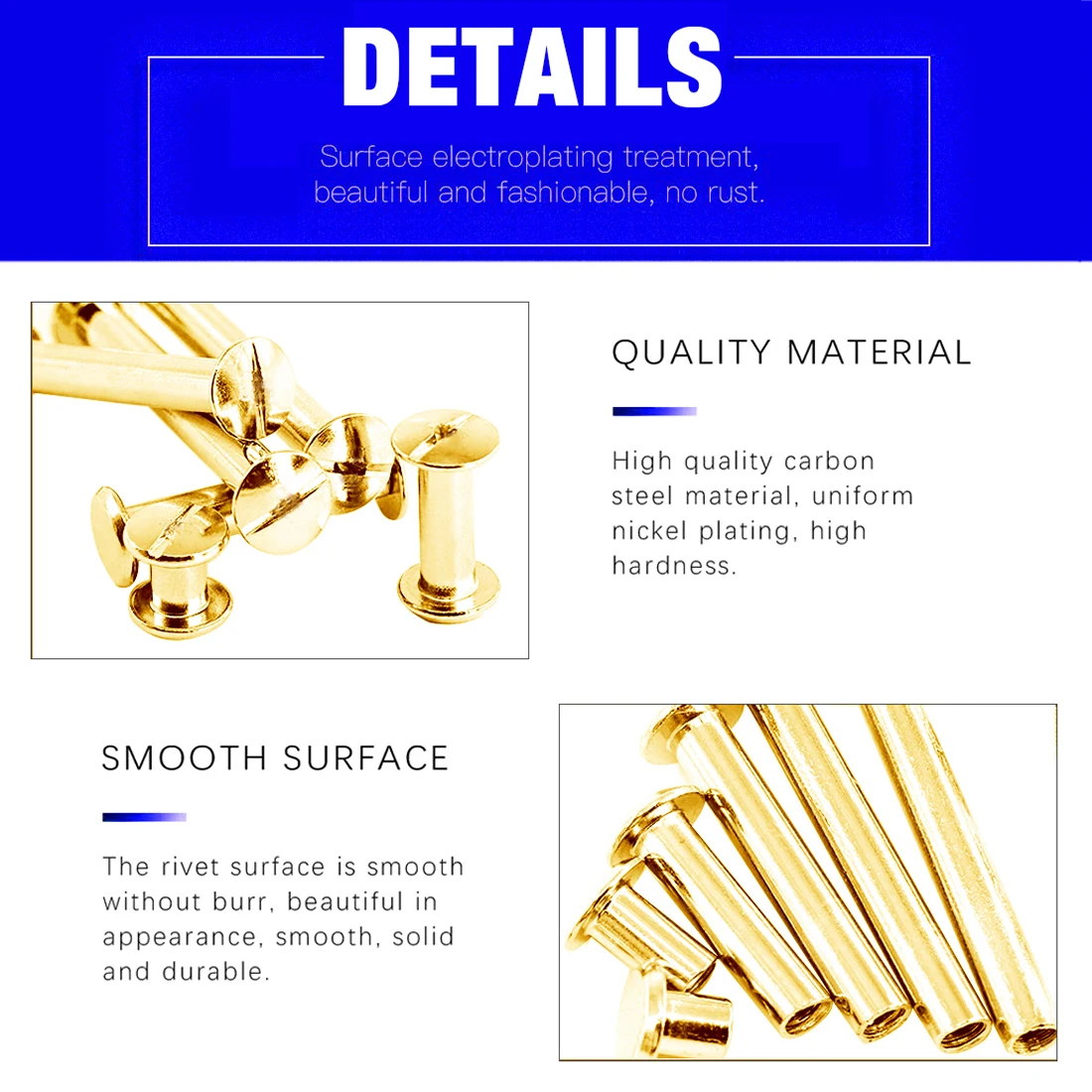 10Pcs Leather Craft Chicago Screws Solid Round Head Nail Studs Rivets Bolt For Luggage Clothes Bag Strap Shoes Belt Decorations