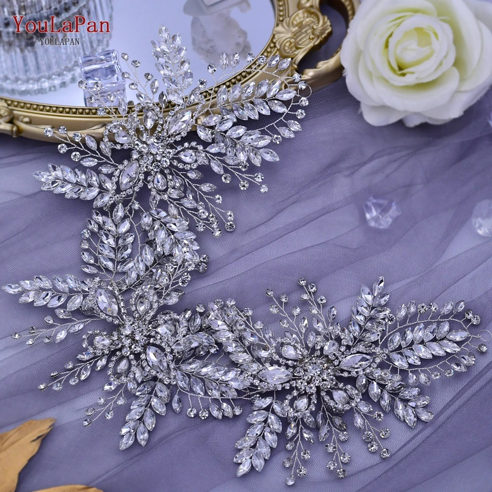 YouLaPan Cathedral Wedding Tiara Luxurious Rhinestone Headband Alloy Flower Headpiece Handmade Bridal Hair Accessories  HP390