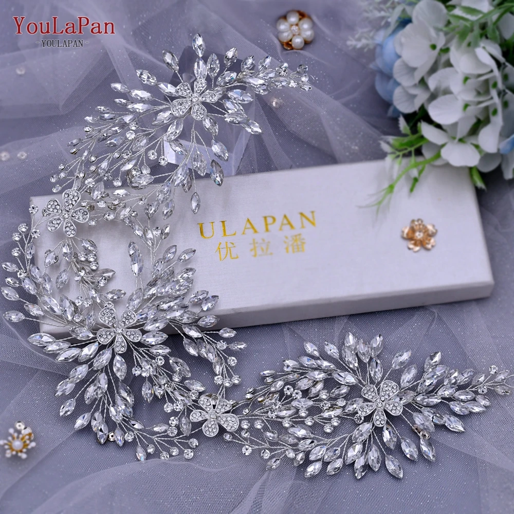 YouLaPan Cathedral Wedding Tiara Luxurious Rhinestone Headband Alloy Flower Headpiece Handmade Bridal Hair Accessories  HP390