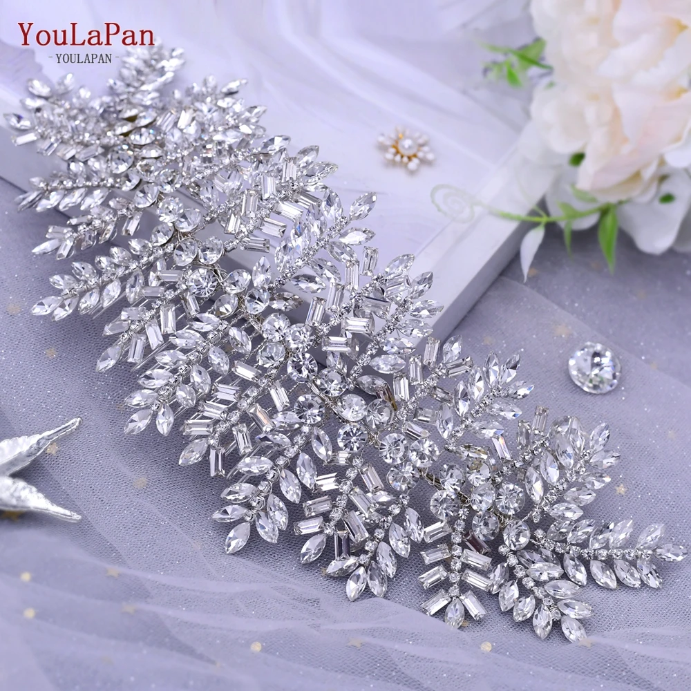 YouLaPan Cathedral Wedding Tiara Luxurious Rhinestone Headband Alloy Flower Headpiece Handmade Bridal Hair Accessories  HP390