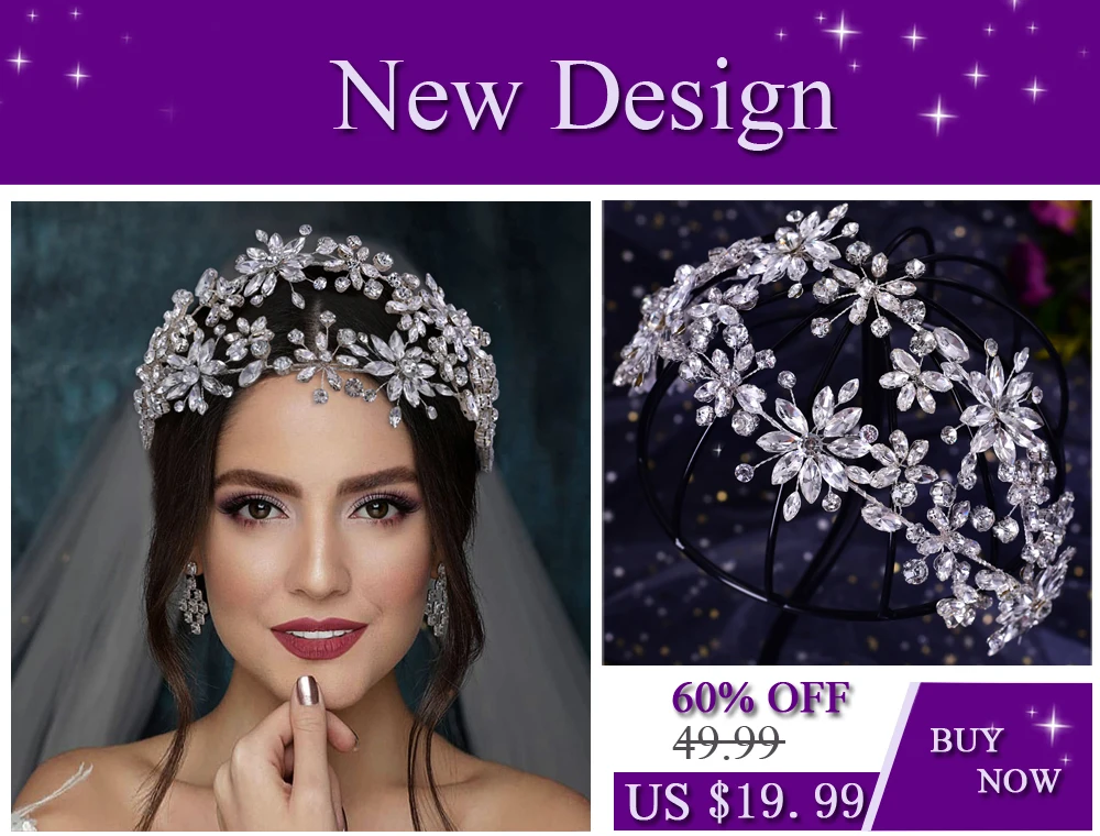 YouLaPan Cathedral Wedding Tiara Luxurious Rhinestone Headband Alloy Flower Headpiece Handmade Bridal Hair Accessories  HP390