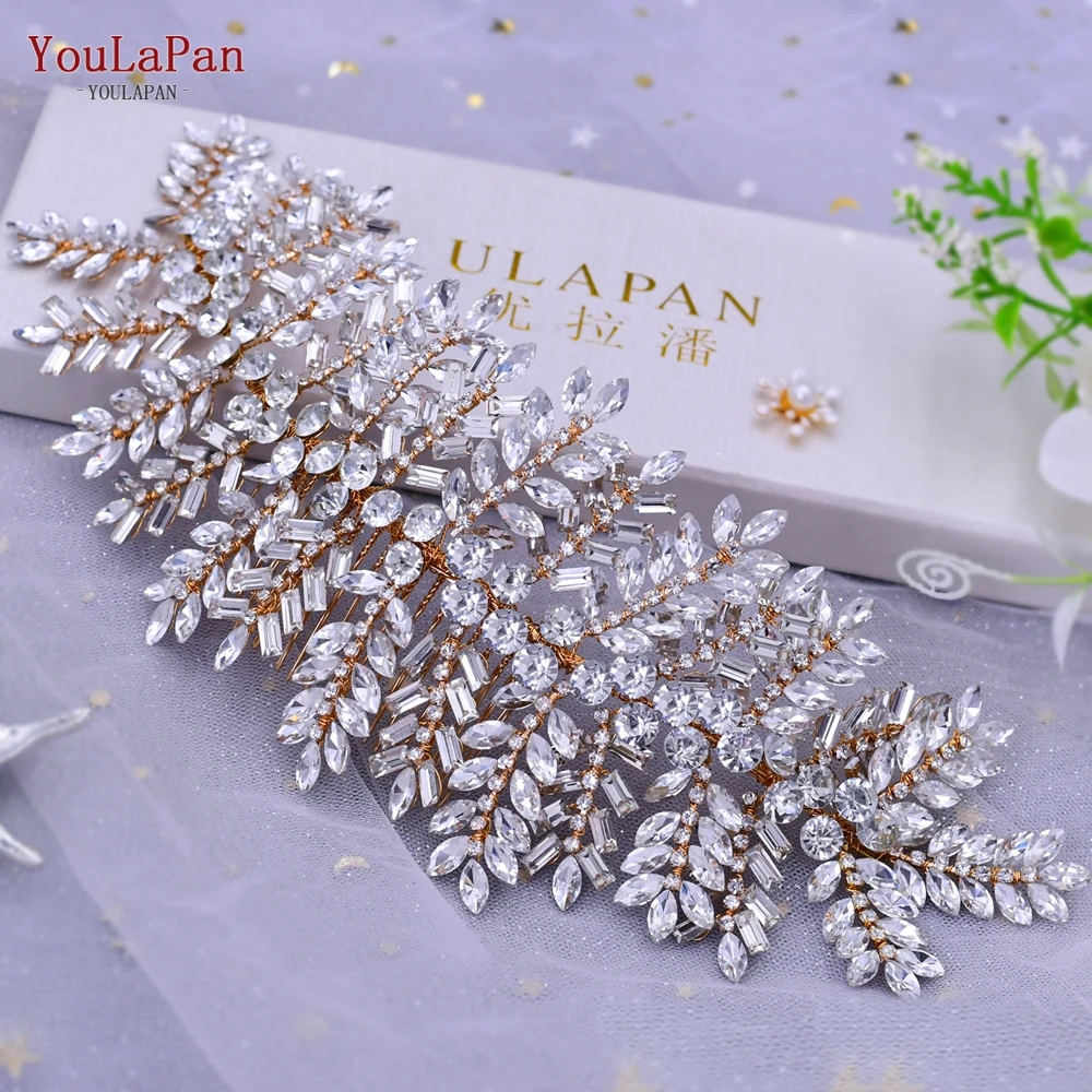YouLaPan Cathedral Wedding Tiara Luxurious Rhinestone Headband Alloy Flower Headpiece Handmade Bridal Hair Accessories  HP390