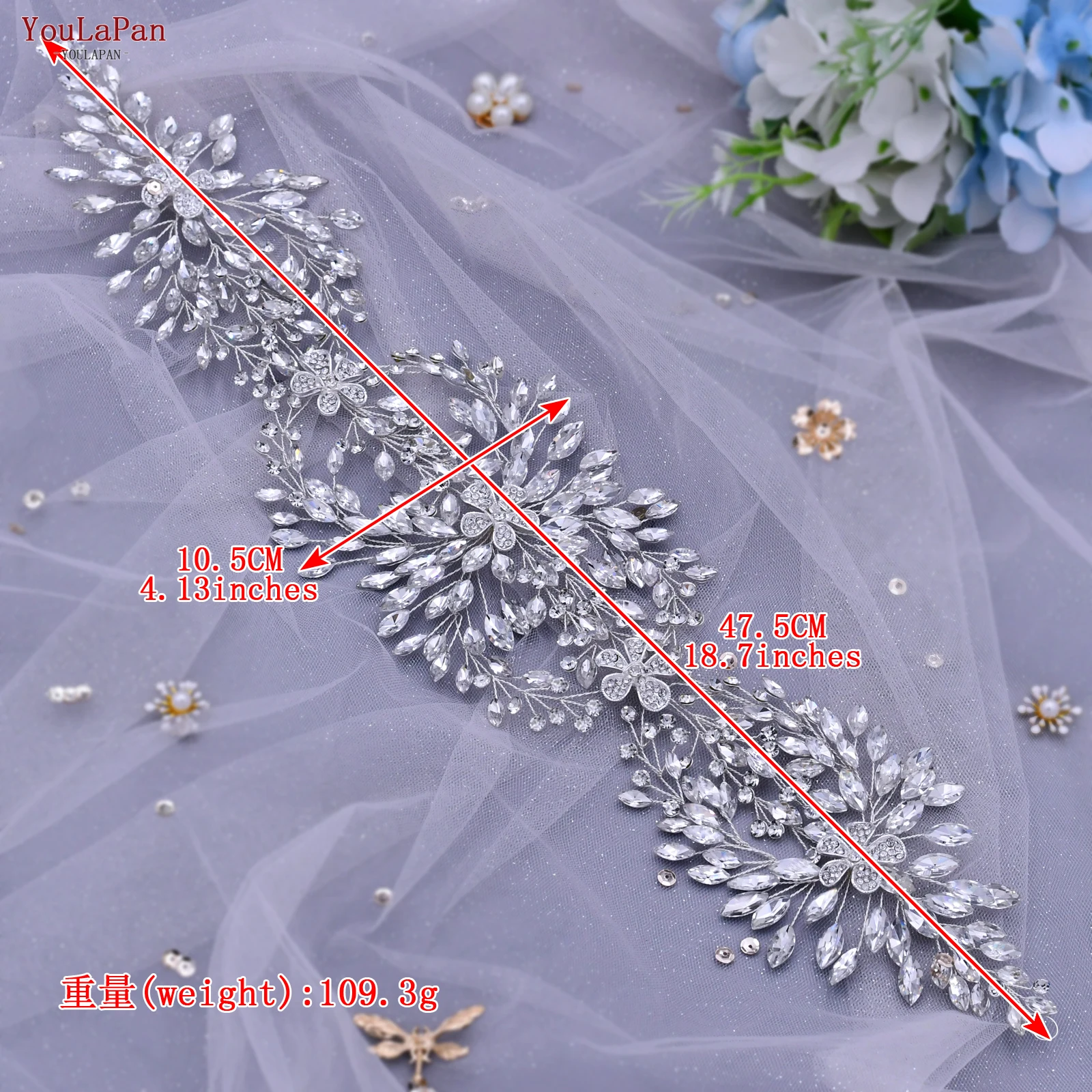 YouLaPan Cathedral Wedding Tiara Luxurious Rhinestone Headband Alloy Flower Headpiece Handmade Bridal Hair Accessories  HP390