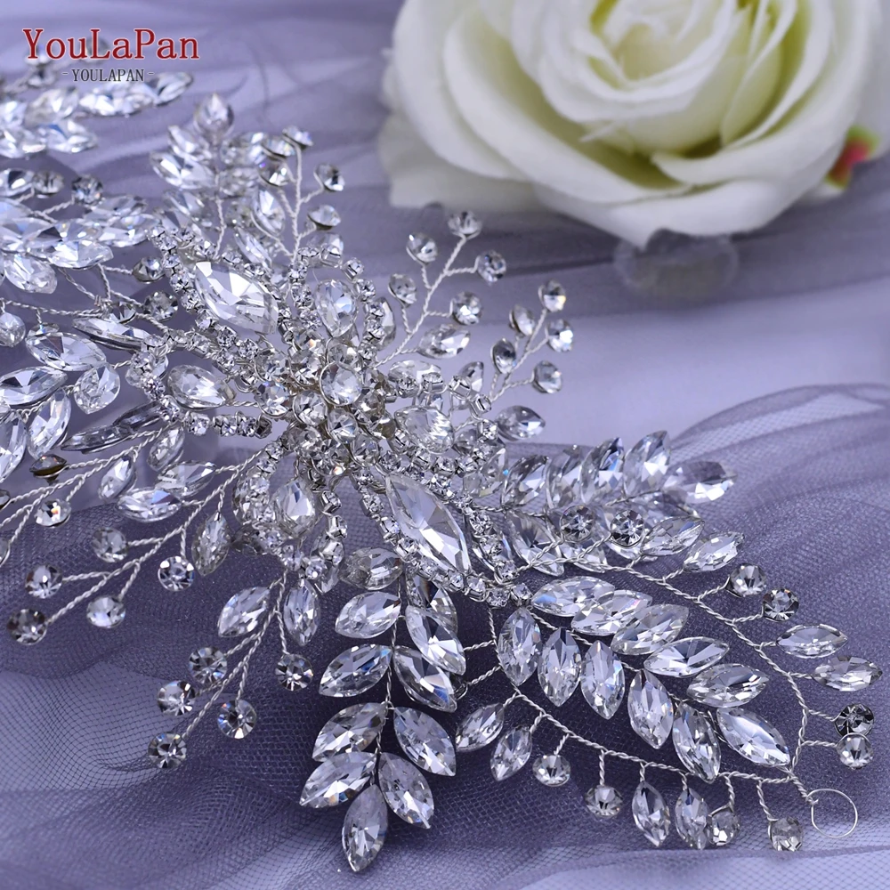 YouLaPan Cathedral Wedding Tiara Luxurious Rhinestone Headband Alloy Flower Headpiece Handmade Bridal Hair Accessories  HP390