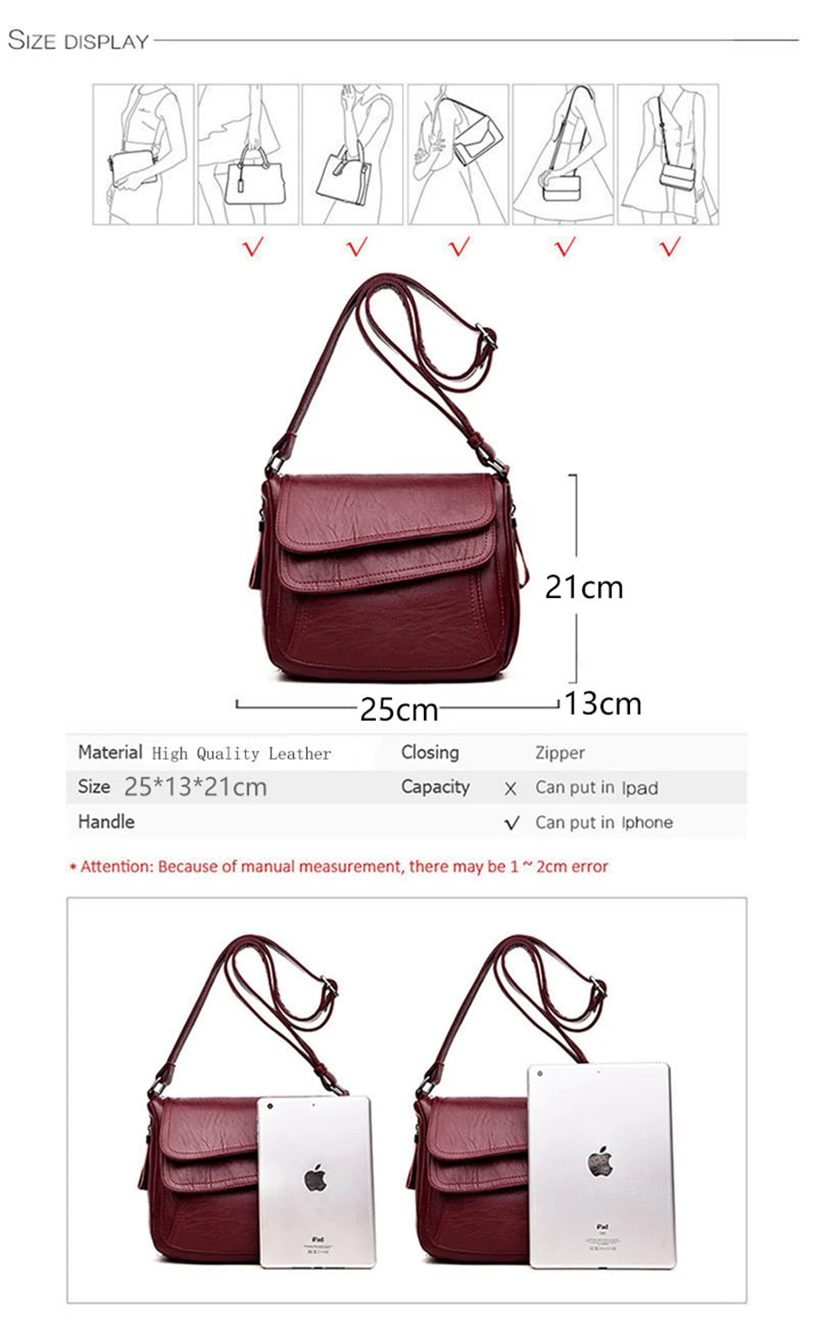 New Shoulder Crossbody Bags for Women High Quality PU Leather Messenger Bag Female Purse and Handbags Sac A Main Designer Bag