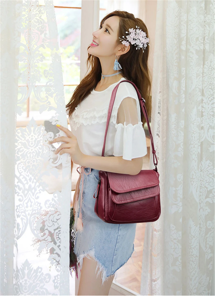 New Shoulder Crossbody Bags for Women High Quality PU Leather Messenger Bag Female Purse and Handbags Sac A Main Designer Bag