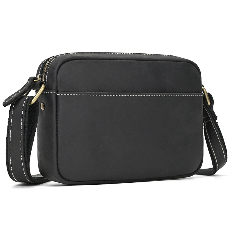 Crazy Horse Leather Messenger Bag Men's Leather Shoulder Bag For Mobile Phone Sling Bags For Men Woman Cross Body Bag