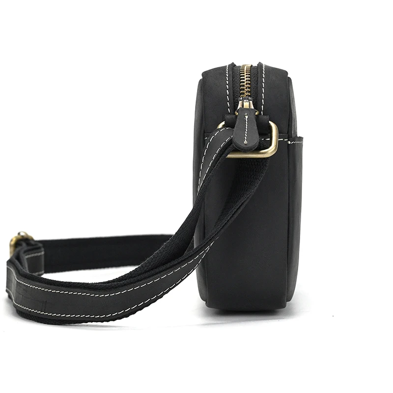 Crazy Horse Leather Messenger Bag Men's Leather Shoulder Bag For Mobile Phone Sling Bags For Men Woman Cross Body Bag