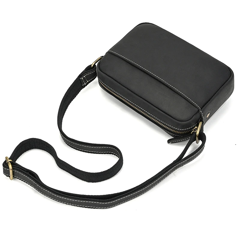 Crazy Horse Leather Messenger Bag Men's Leather Shoulder Bag For Mobile Phone Sling Bags For Men Woman Cross Body Bag