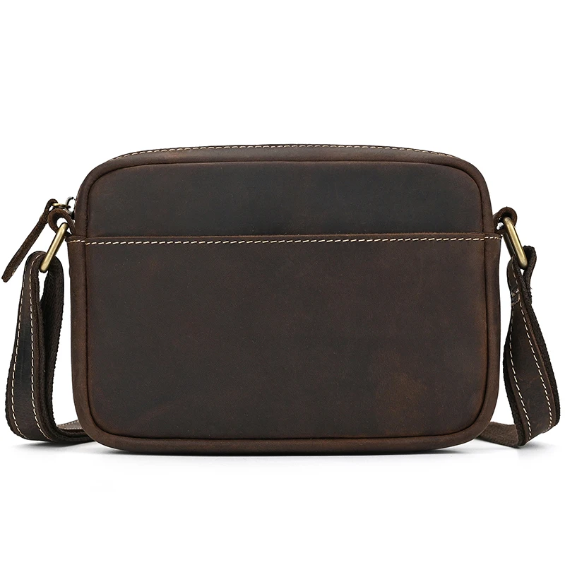 Crazy Horse Leather Messenger Bag Men's Leather Shoulder Bag For Mobile Phone Sling Bags For Men Woman Cross Body Bag