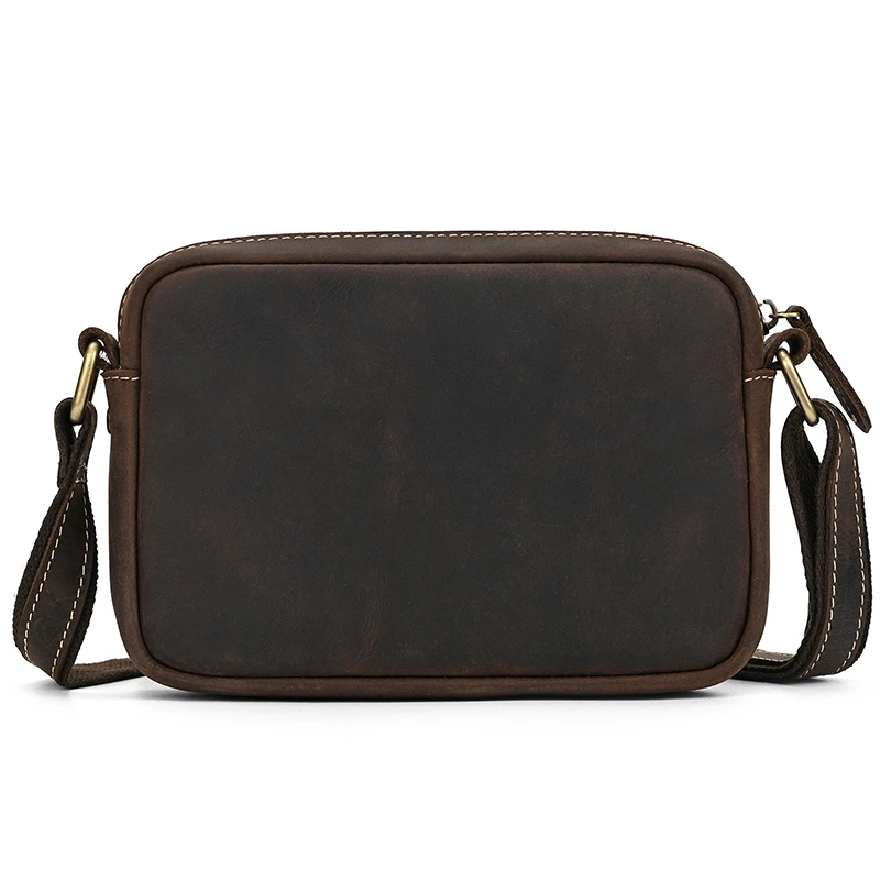 Crazy Horse Leather Messenger Bag Men's Leather Shoulder Bag For Mobile Phone Sling Bags For Men Woman Cross Body Bag