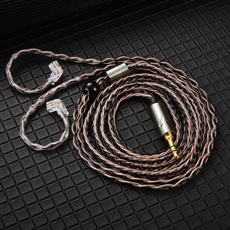 QKZ T1 Earphone Cable QDC Type Copper Silver-plated Upgrade Cable 3.5mm Wired Headphones For KZ ZSN PRO ZS10 pro EDX TRN CCA
